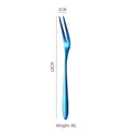 Sleek sapphire blue 304 stainless steel two-prong fruit fork in 13cm minimalist design - Elegant Blue
