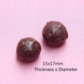 Mini brown resin chocolate charm for DIY jewelry, 15x17mm simulated dessert accessory - Small Solid Hemisphere - Dark Coffee