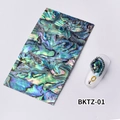 Teal iridescent natural abalone shell nail sticker BKTZ-01 for 3D nail art design - No.01 / Blue-Green Iridescent