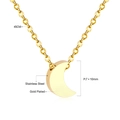 Vergoldete Edelstahlkette mit einem Mondsichel-Anhänger und einer feinen 45cm Kette - Mond Stil (NE229201G)