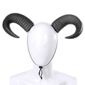Copricapo corna di ariete nere regolabili con texture a spirale per cosplay Halloween - Taglia unica / Nero