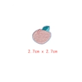 Mini peach embroidered iron-on patch for DIY clothing and bags, 2.7cm x 2.7cm size - Eggplant