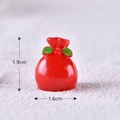 Miniature red lucky bag resin figurine with green leaves for Christmas micro landscape - Style 3 Gift Bag