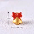Miniatur Goldene Weihnachtsglocke mit roter Schleife Harz Ornament 1,7cm hoch - Stil 10 Glocke