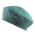 Béret classique à carreaux vert et rouge avec une texture structurée en coton - 58cm / Vert Herbe