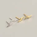 Orecchini a perno a fulmine in argento S925 minimalisti in finiture oro e argento - Argento 925 / Oro (YHE0130)