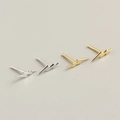 Orecchini a perno a fulmine minimalisti in argento sterling S925 in oro e argento - Argento 925 / Argento (YHE0129)