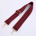 Tracolla larga regolabile con motivo a freccia rosso e nero e ganci dorati - Accessori Dorati Stile 07