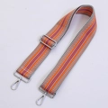 Tracolla regolabile in tessuto a righe arancioni e viola con ganci girevoli argento - Accessori Argentati Stile 03