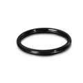 Minimalist black polished stainless steel band ring with smooth mirror finish surface - Black