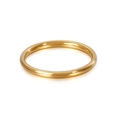 Anillo minimalista de acero titanio con acabado pulido liso en oro de 18K para parejas - US 6 / Dorado