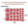 Set of 27 red snowflake static window stickers, 35x50cm PVC sheet for Xmas decor - 35*50cm 301 Red Static Sticker / Red