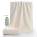 Set de serviettes en polaire corail blanc crème doux avec texture moelleuse et absorbante - 30*30cm / Poche zippée