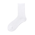 Classic white rib-knit crew socks for men with reinforced cuffs and breathable cotton fabric - One Size / White