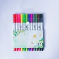 Set van 12 tweekleurige markers met penseel- en finelinerpunt in transparante doos - 12 Kleuren PVC Tas (Promo)
