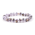 Natural amethyst beaded bracelet with faceted lavender purple stones and iridescent finish - Light Purple Iridescent