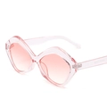 Rosafarbene transparente geometrische Rauten-Sonnenbrille mit Verlaufsgläsern im Retro-Stil - Rosa Rahmen Rosa Gläser