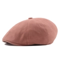 Vintage brick red cotton ivy cap with six-panel stitching and top button detail - 56-59 / Brick Red