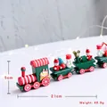 Christmas wooden train ornament featuring snowman and Santa in classic red and green colors - Style A 21cm