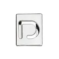 DIY 8mm silver hollow letter D charm in polished zinc alloy for bracelets and keychains - Letter D