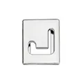 Polished chrome 8mm open letter charm J-hook accessory in shiny zinc alloy finish - Letter J