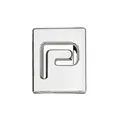 Polished silver 8mm zinc alloy hollow letter P slide charm for DIY wristbands and belts - Letter P