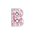 Pink rhinestone encrusted silver letter B charm for DIY jewelry and personalized crafts - Pink - Letter B