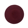 Classic burgundy wool beret hat for women with a vintage winter painter style finish - One Size / Burgundy