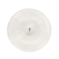 Top down macro view of white wool felt beret showing textured fabric and center stalk - One Size / White