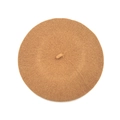 Top view of a classic camel wool beret showing fine felt texture and warm autumn color - One Size / Ginger Yellow