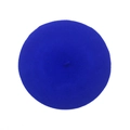 Top down view of a classic royal blue wool felt beret hat with signature top stem detail - One Size / Royal Blue