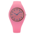 Fashion Geneva quartz watch featuring a pink silicone strap and a soft pink dial face - Pink