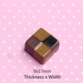 Miniature 9x17mm resin chocolate charm for DIY crafts with two-tone checkered pattern - Small Two-tone - Dark Coffee