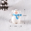 Miniature snowman figurine in white with blue scarf and earmuffs, 2.5cm height resin craft - Snowman Style 9