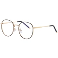 Monture de lunettes ronde rétro en métal noir et doré avec branches fines - Monture Noir et Or