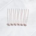 Lot de 6 épingles à cheveux de mariée or rose avec boules de strass pour coiffures de fête - Or rose