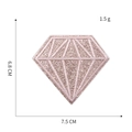 Dettaglio della toppa ricamata a diamante oro rosa con paillettes e misure indicate - Diamante 1# / Beige