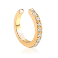 Ear cuff a forma di U placcato oro con una fila di zirconi bianchi brillanti e riflessi - Oro/Strass Bianco