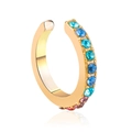 Clip per cartilagine dorata con strass sfumati colorati e design minimalista a forma di U - Oro/Strass Multicolore