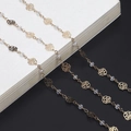 Golden rose eyewear chain with crystal beads for sunglasses and decorative frames - Rose Style (GL691)