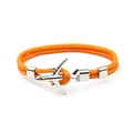 Detail of orange braided nautical rope bracelet with silver airplane metal clasp - Orange