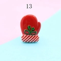 Pendentif gant de Noël rouge en résine pour bricolage avec feuilles et bordure rayée - Environ 2 cm / Style 13-Gant de Noël