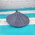 Boina de punto gris claro estilo calabaza con textura tejida y diseño detallado - Talla única(56-58cm) / Gris