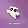Detail of cartoon owl resin charm with dimensions 2.6x2.9cm for DIY halloween crafts - Style 4 White Owl