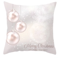 Housse de coussin Noël rose en peau de pêche avec boules et texte Merry Christmas - 45x45 cm / DRD357-10/Noël & Nouvel An