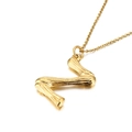 Collana con ciondolo a forma di lettera Z in stile bambù in acciaio titanio dorato - Ciondolo Lettera Z (KP82122-KHX)