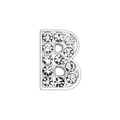 Sparkling silver DIY 10mm alphabet letter B charm with clear rhinestones for bracelets - Letter-B / Chrome