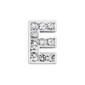 10mm silver letter E charm with sparkling rhinestones for DIY bracelet jewelry - Letter-E / Chrome
