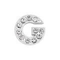 Silver letter G charm with clear crystals for DIY 10mm slide bracelets and jewelry - Letter-G / Chrome