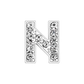 Sparkling silver DIY alphabet letter N slider charm with white rhinestones for bracelets - Letter-N / Chrome